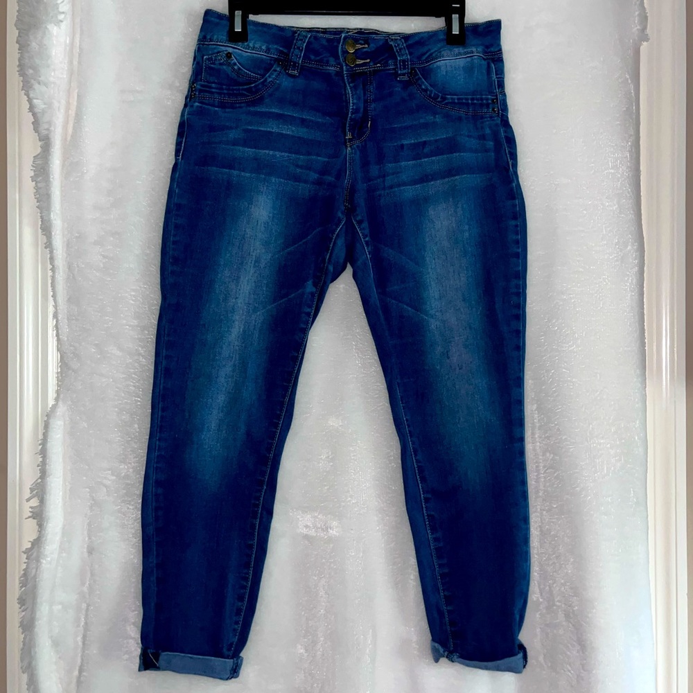 Wannabettabutt Denim Blue Jeans Rolled Up Cuffs